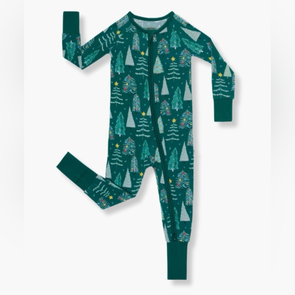 Little Sleepies Green Twinkling Trees Zippy 6-12 months
